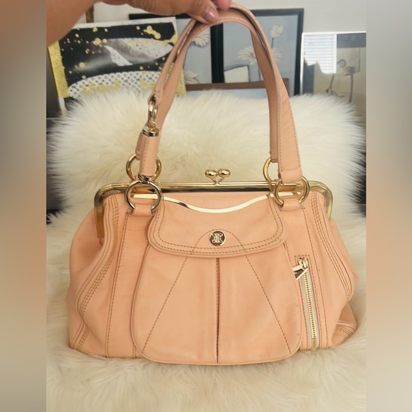 Celine Pale Pink Leather Clandestine Frame Satchel - Picture 1 of 13